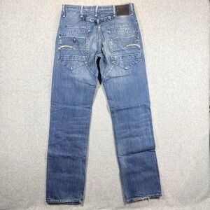 G-Star Raw Blade Pant Original Jeans Men 31x34 Straight Leg Buckle Back Slim Fit